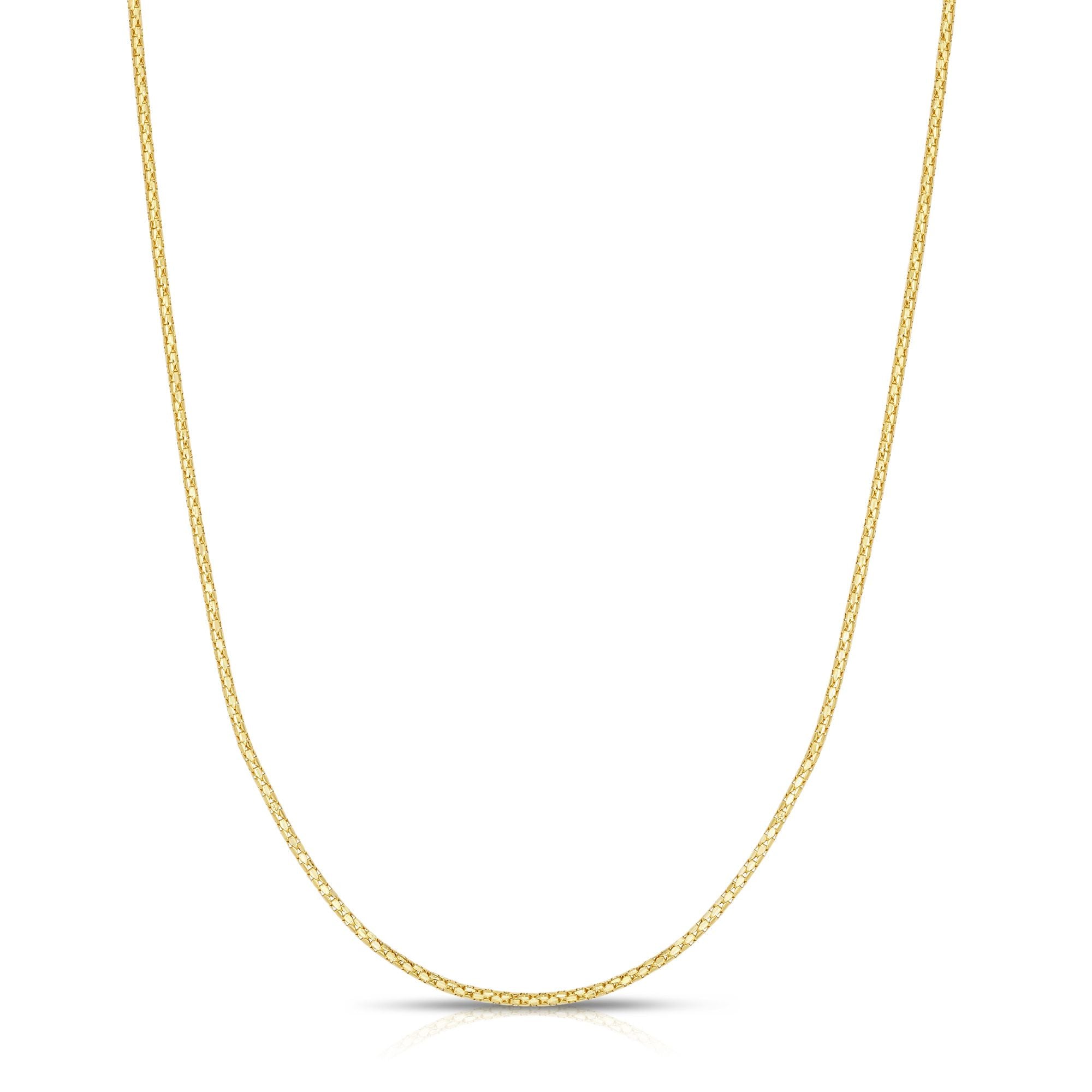 1.1MM Popcorn Chain Necklace in 14K Yellow Gold, 22" Length