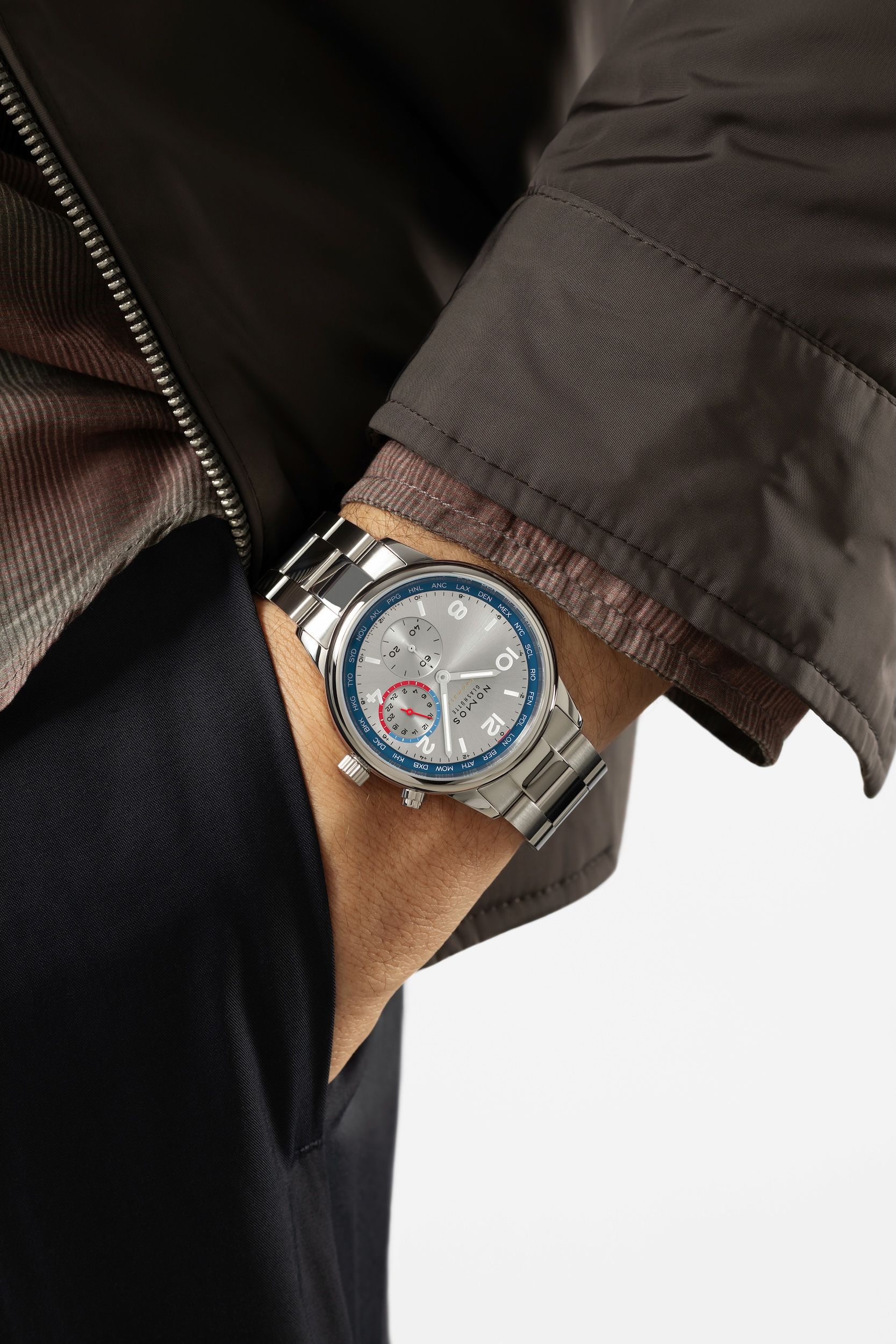 NOMOS Club Sport Neomatik Worldtimer Silver Ref. 791