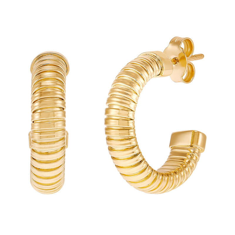 Tubogas 3/4 Hoop Earrings in 14K Yellow Gold