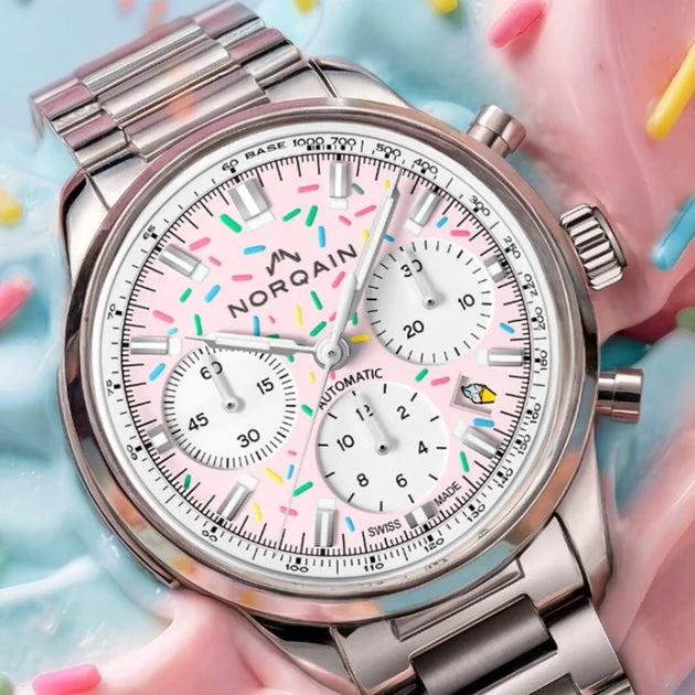 NORQAIN Freedom Chrono Enjoy Life Pink "Sprinkles" Watch N2201.19S04.K01.S01