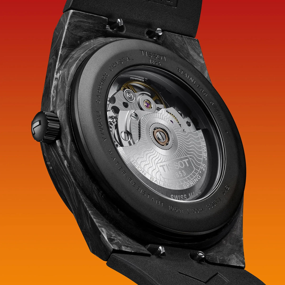 Tissot PRX Powermatic Black Carbon Dial Watch T1379079720100
