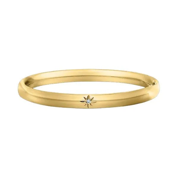 Children's Diamond Star Bangle in 14K Yellow Gold