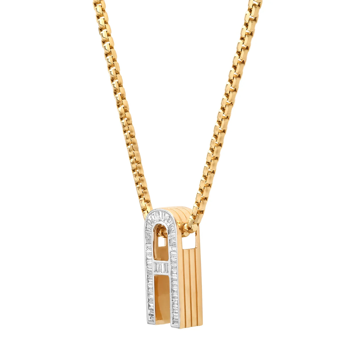 Helena Rose "A" Grandsize Diamond Initial Charm in 14K Yellow Gold