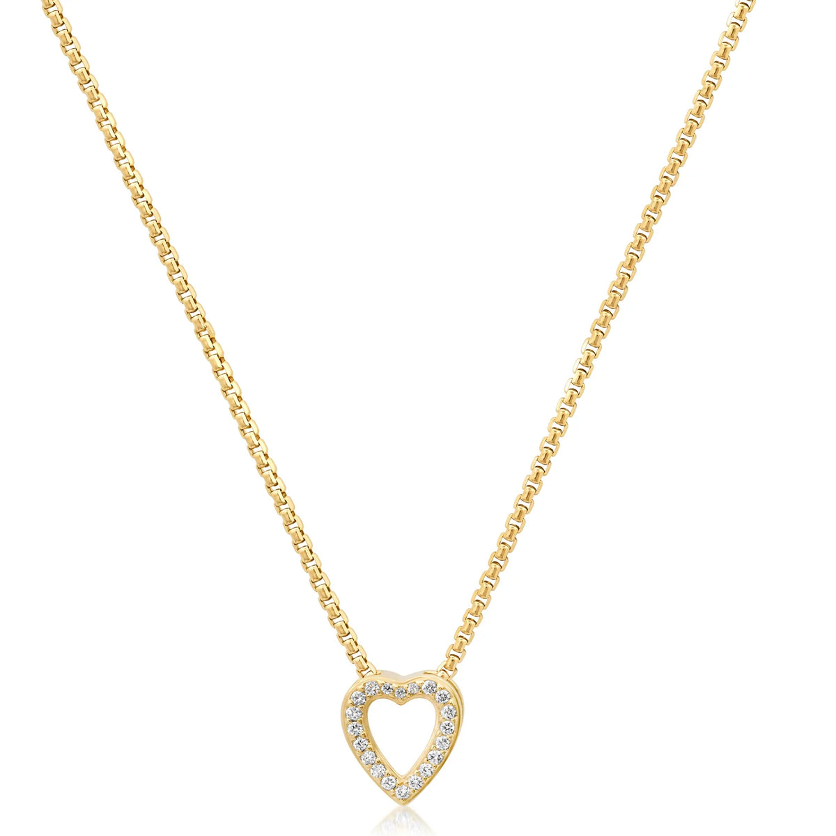 Helena Rose Slide-On Mid Pave Heart Charm in 14K Yellow Gold