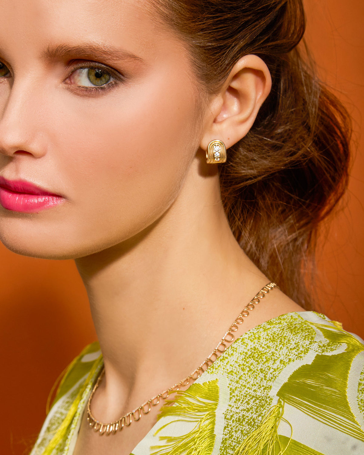 Campbell + Charlotte Found Curve Diamond Riviere Necklace in 14K Yellow Gold
