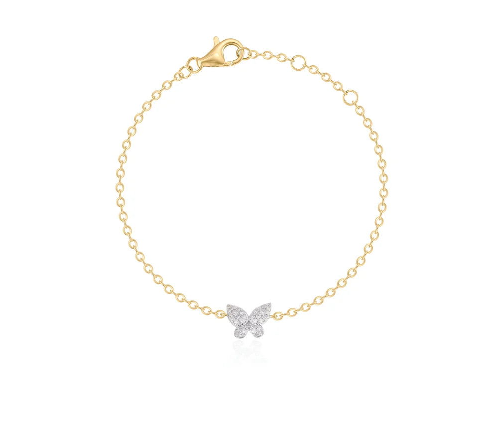 Phillips House Mini Butterfly Diamond Bracelet in 14K Yellow Gold