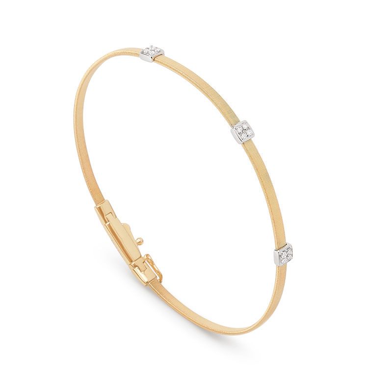 Marco Bicego Single Strand Masai Bracelet with Three Diamond Stations