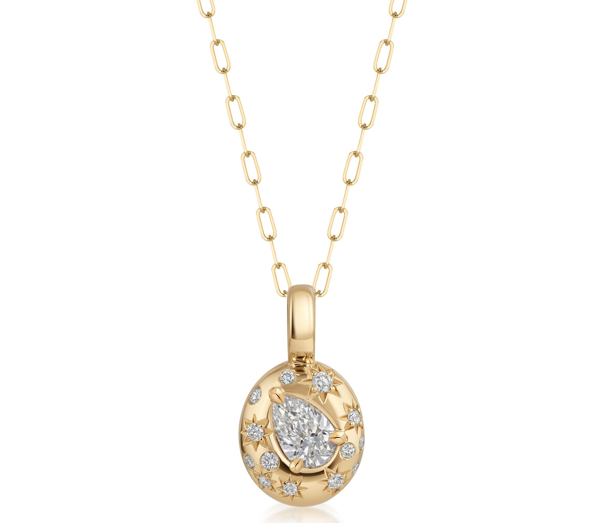 Phillips House Small Astrid Pear Diamond Necklace in 18K Yellow Gold