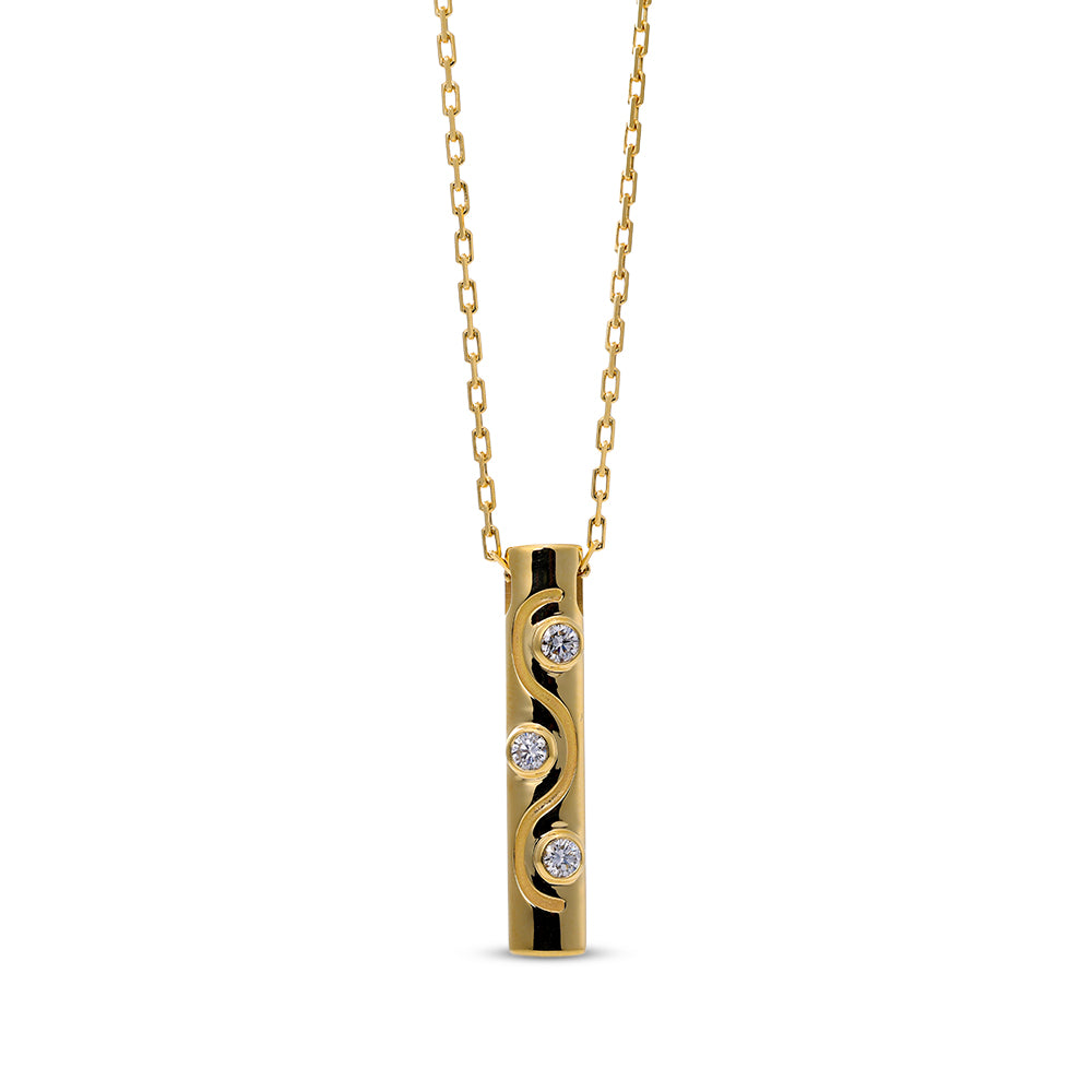 Mark Henry Diamond Riva Scroll Pendant Necklace in 18K Yellow Gold