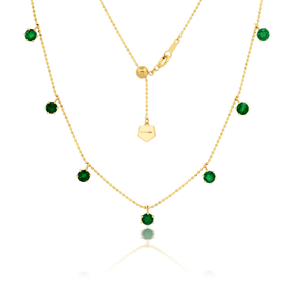Graziela Floating Emerald Necklace in 18K Yellow Gold