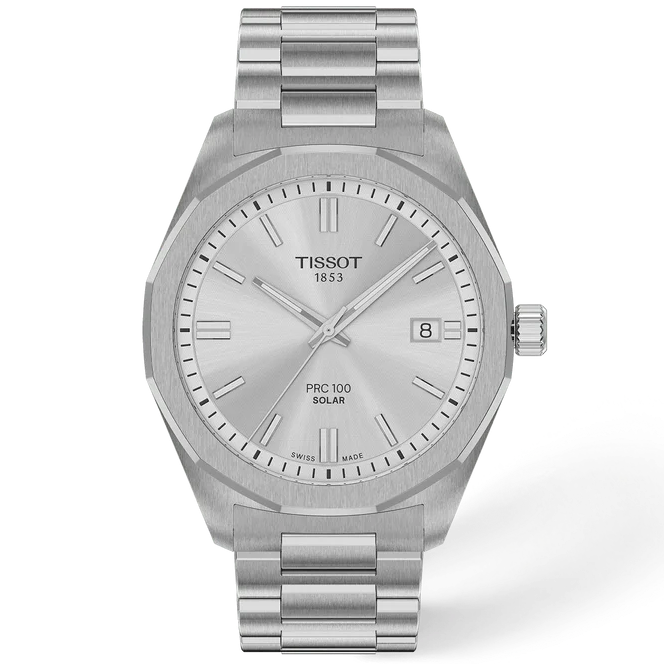 Tissot Solar PRC 100 Silver Dial Watch T1514221103100