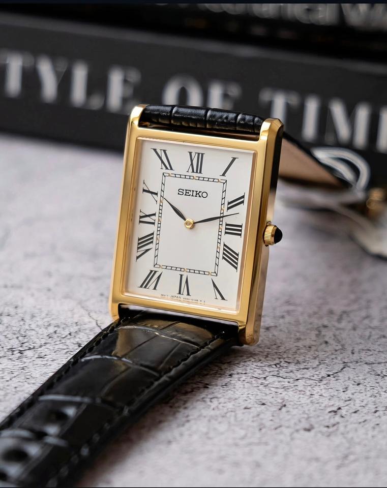 Seiko Essentials Brown Leather Watch SWR104