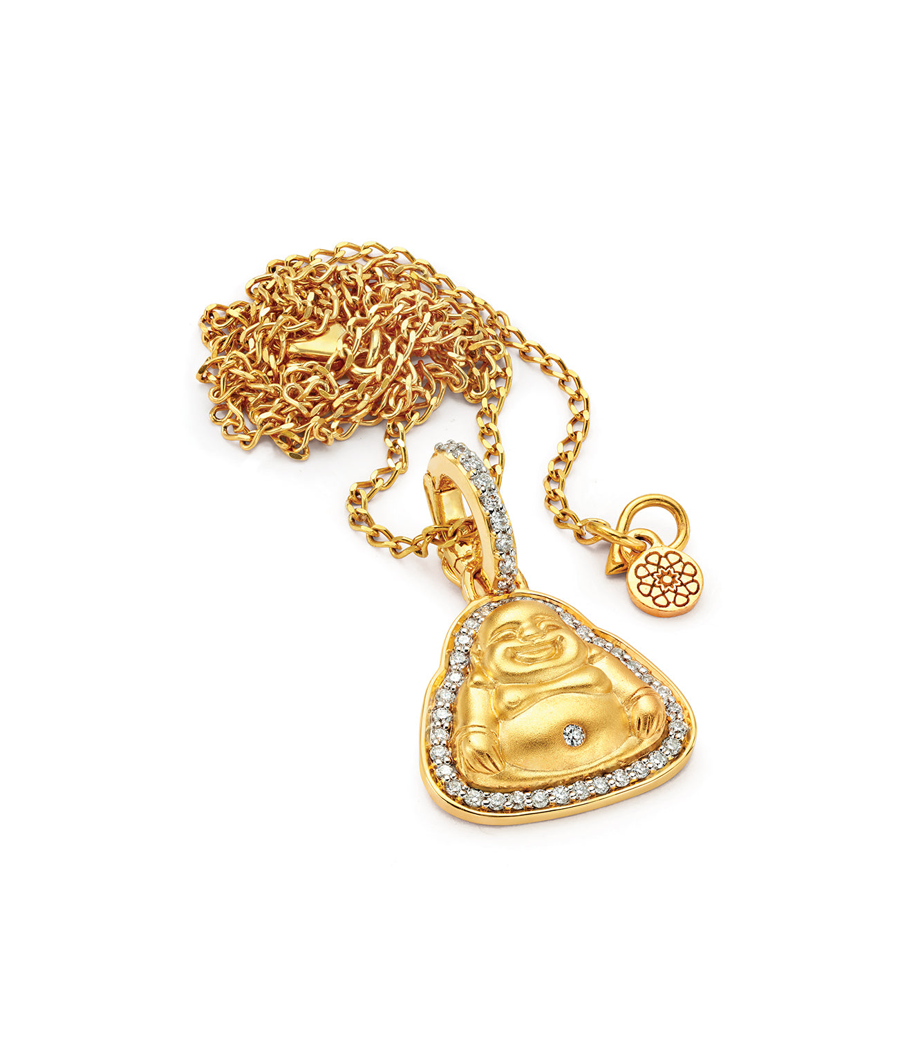 Buddha Mama Baby Diamond Buddha Pendant in 20K Yellow Gold