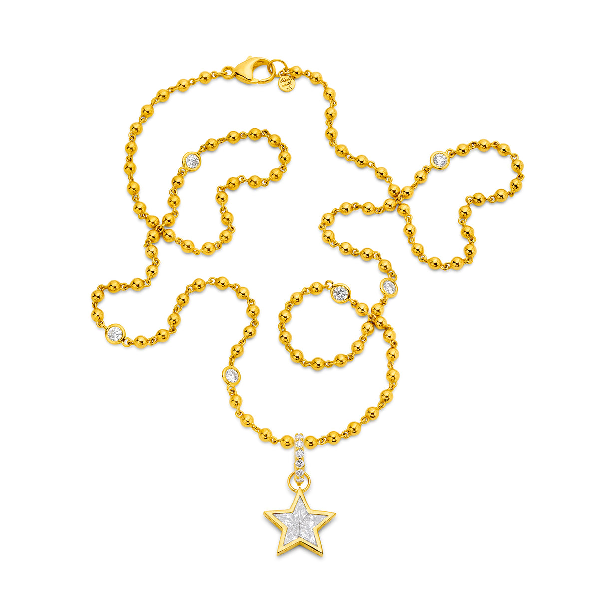 Buddha Mama Baby Diamond Star Pendant in 20K Yellow Gold