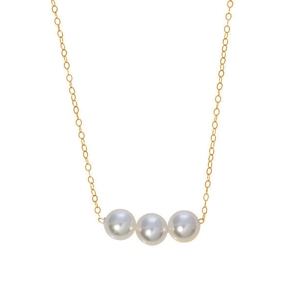 Add A Pearl 3 6MM Starter Necklace in 14K Yellow Gold, 16" Length