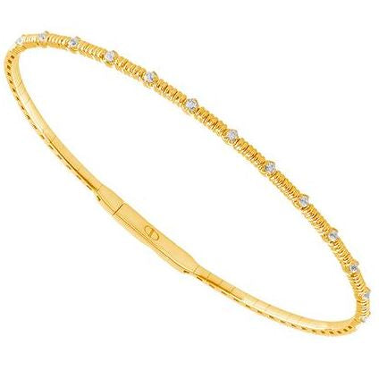 Diamond Station Flex Bracelet in 14K Yellow Gold