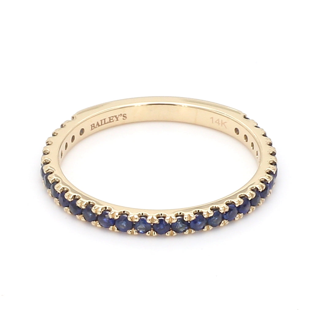 Sapphire Pave Ring in 14K Yellow Gold, Size 6.5