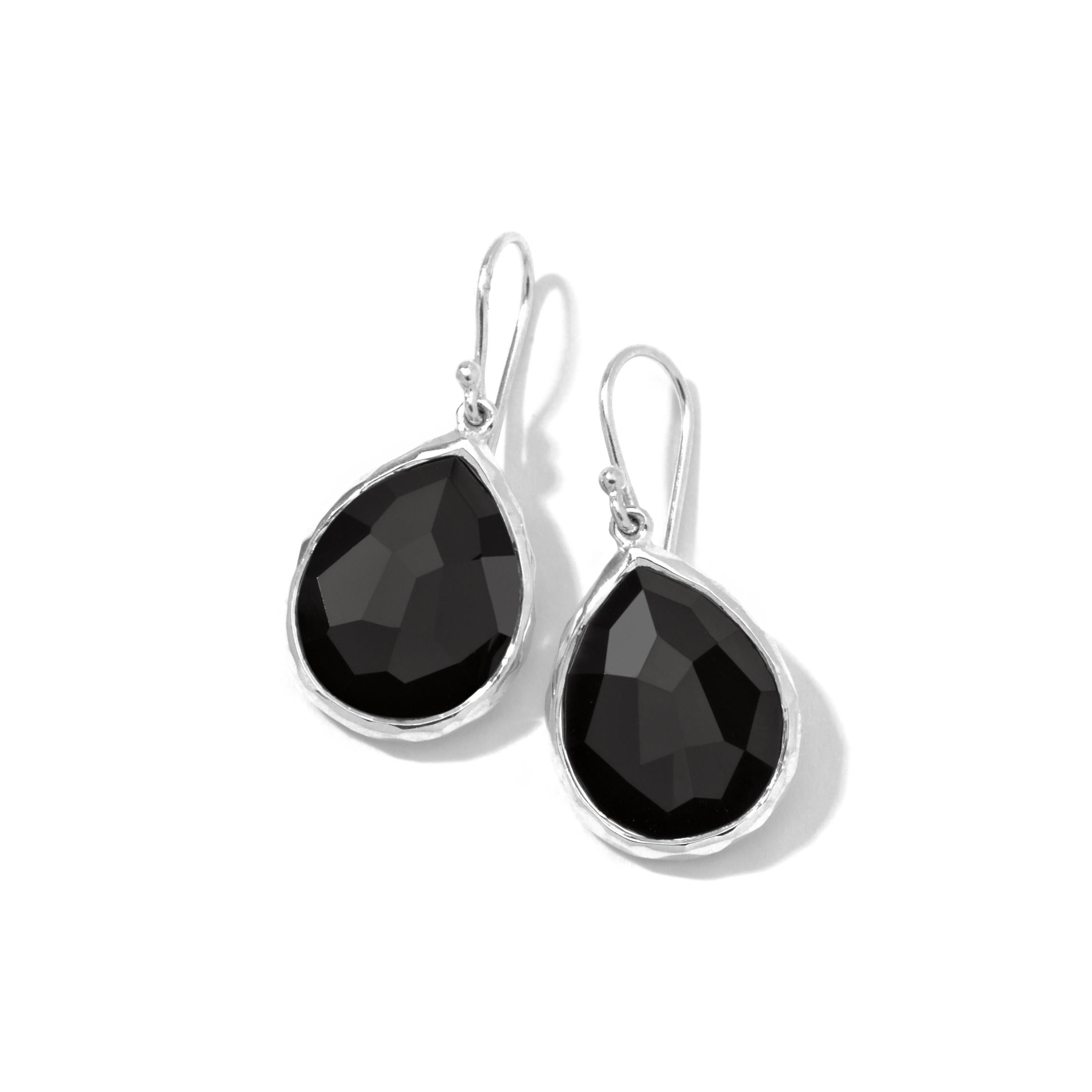 Ippolita Rock Candy Teardrop Earrings with Black Onyx in Sterling Silver