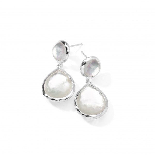 Ippolita Mother of Pearl Snowman Post Earrings in Sterling Silver