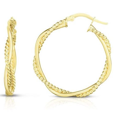 Twist Hoop Earrings in 14K Yellow Gold