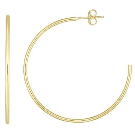 Large Thin Hoop Earrings in 14K Yellow Gold