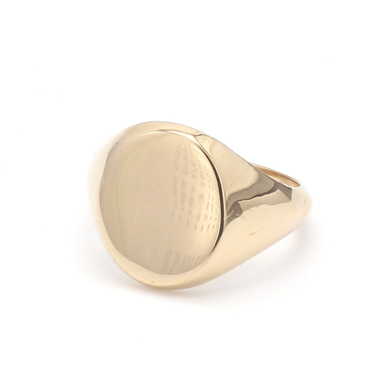 World's Most Perfect Signet Ring in 14K Yellow Gold, Size 4