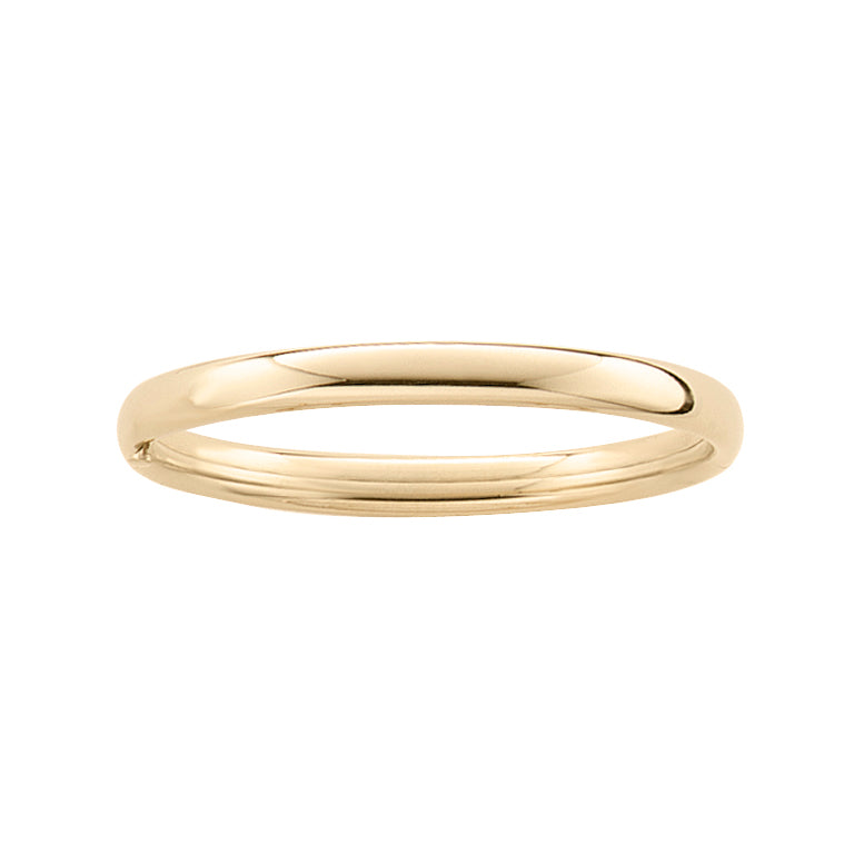 Children's Plain Polished Bangle in 14K Yellow Gold, 5.25"