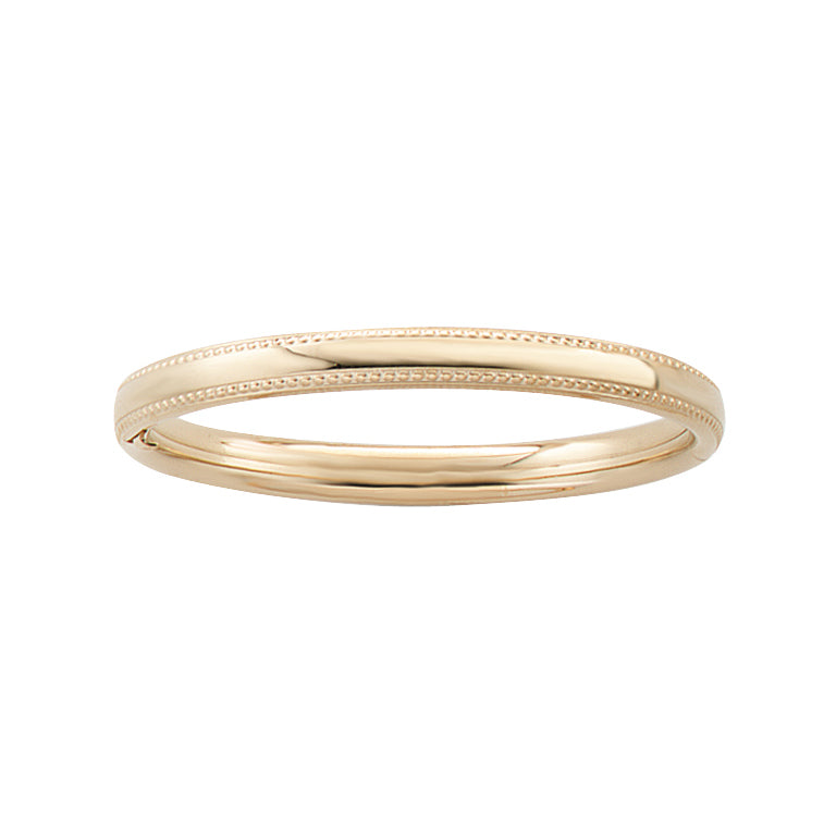 Children's Beaded Edge Bangle in 14K Yellow Gold, 5.25"