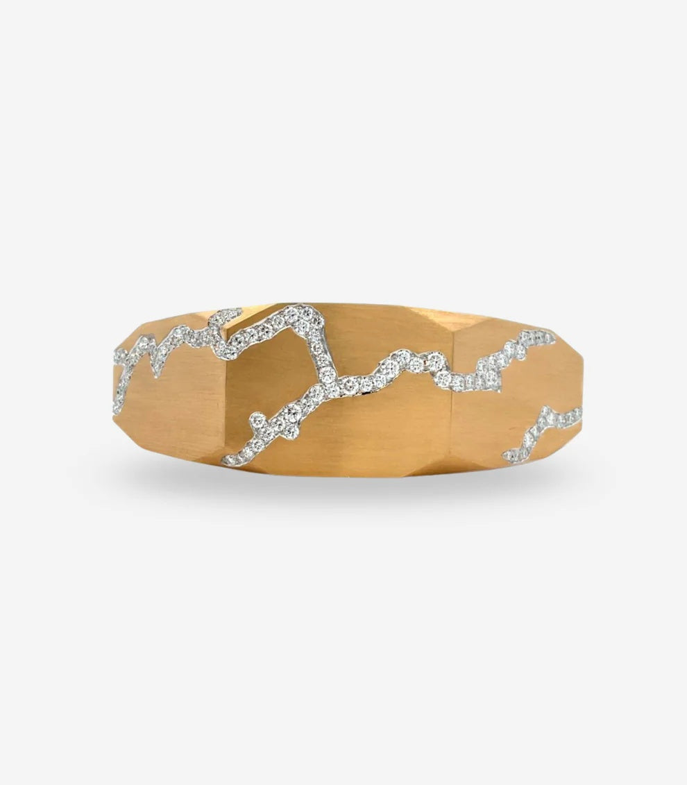 Arunashi Enigma Wide Bangle in 18K Yellow Gold