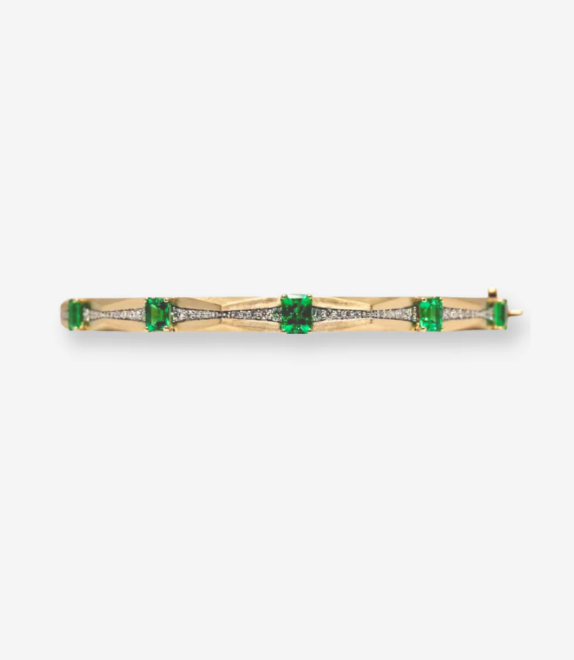 Arunashi Octagonal Emerald Bangle in 18K Yellow Gold