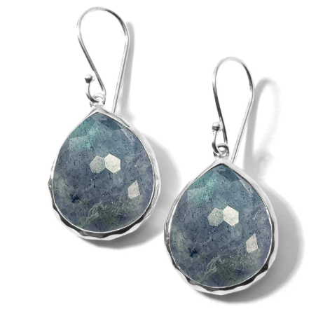 Ippolita Rock Candy Labradorite Rock Crystal Doublet Teardrop Earrings in Sterling Silver
