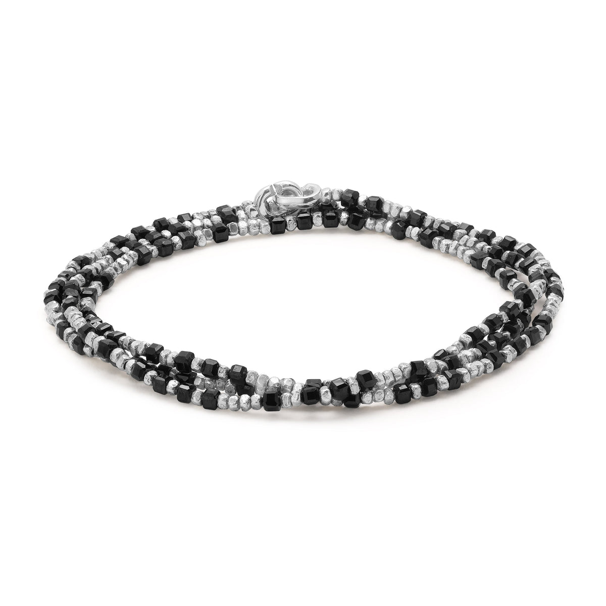 Maor Percep Black Onyx Three Wrap Bracelet in Sterling Silver