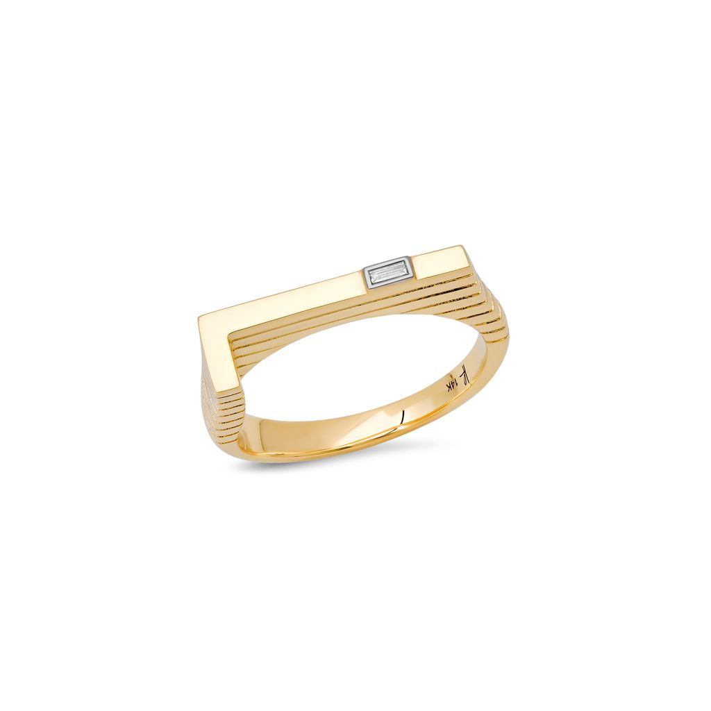Helena Rose "L" Initial Ring in 14K Yellow Gold, Size 7