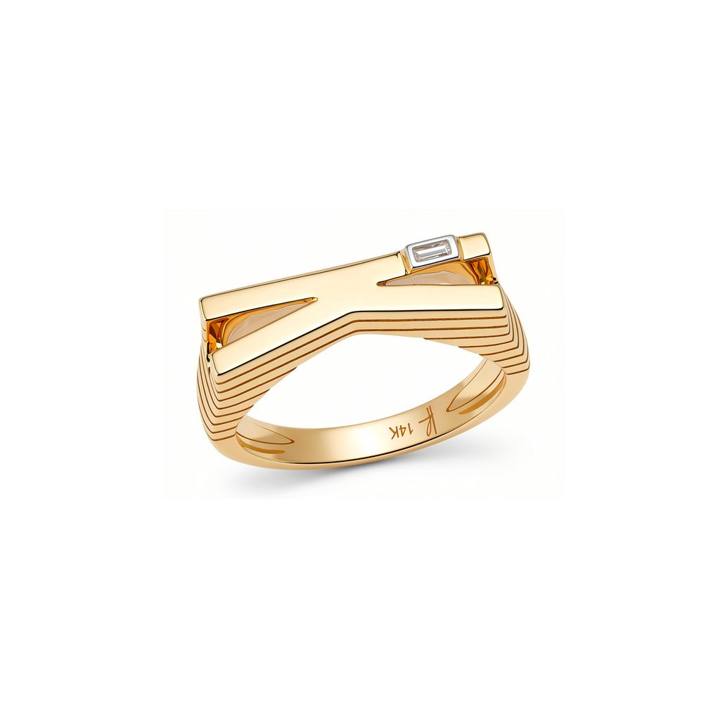 Helena Rose "K" Initial Ring in 14K Yellow Gold, Size 7