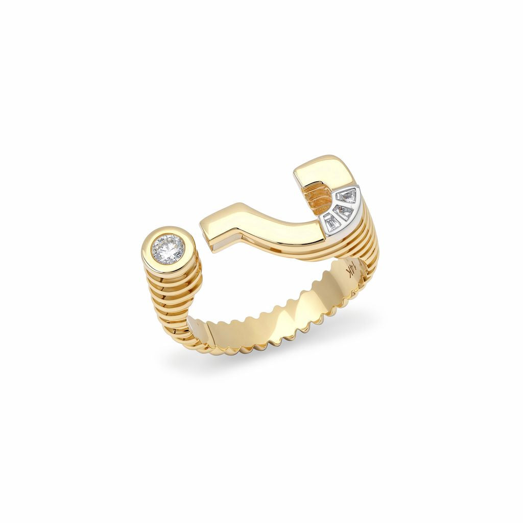 Helena Rose Question Mark Ring in 14K Yellow Gold, Size 7
