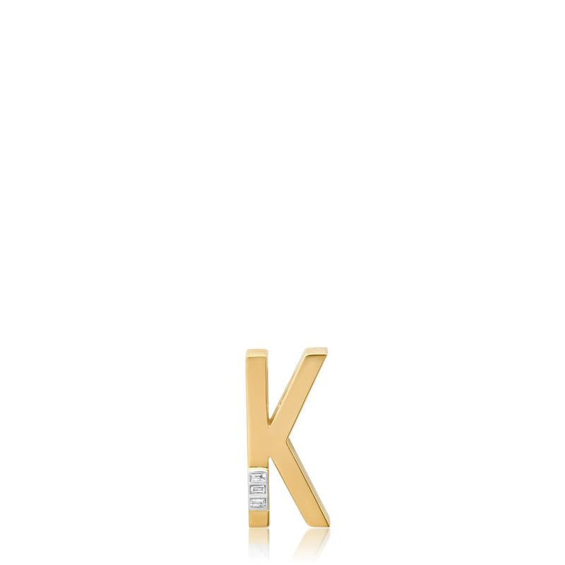 Helena Rose "K" Grandsize Slide-On Initial Charm in 14K Yellow Gold