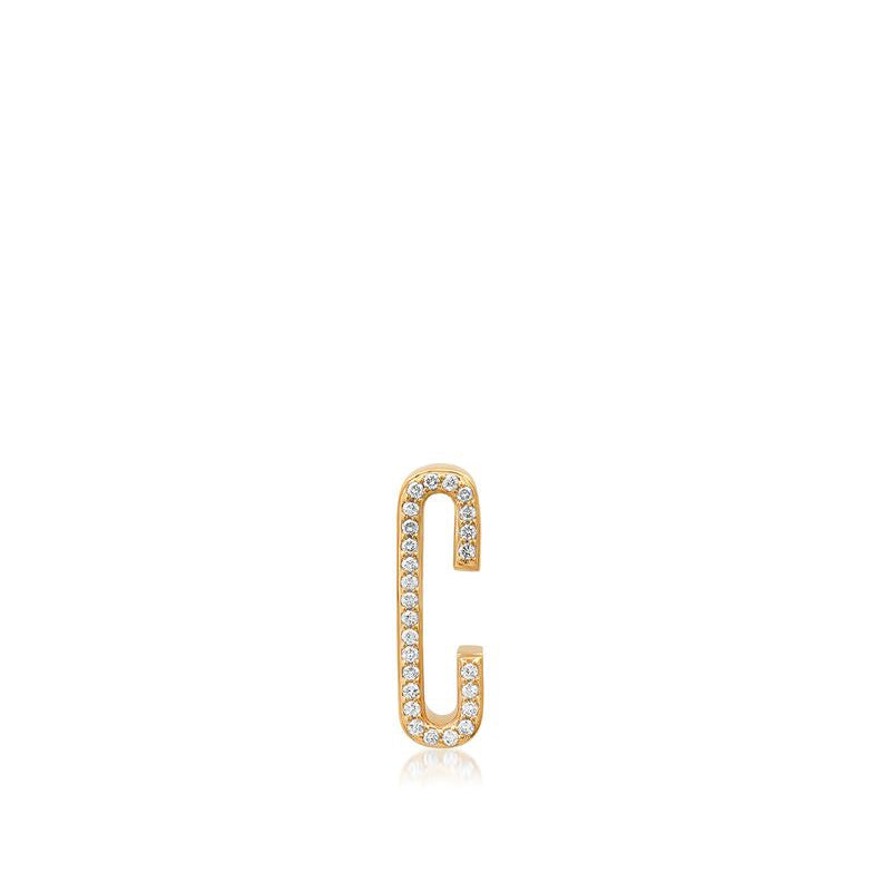 Helena Rose "C" Slide-On Pave Diamond Initial Charm in 14K Yellow Gold