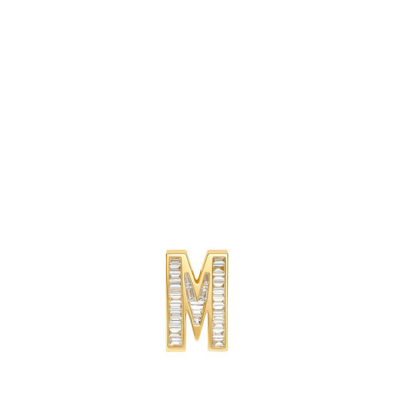 Helena Rose "M" Slide-On Petite Diamond Initial Charm in 14K Yellow Gold