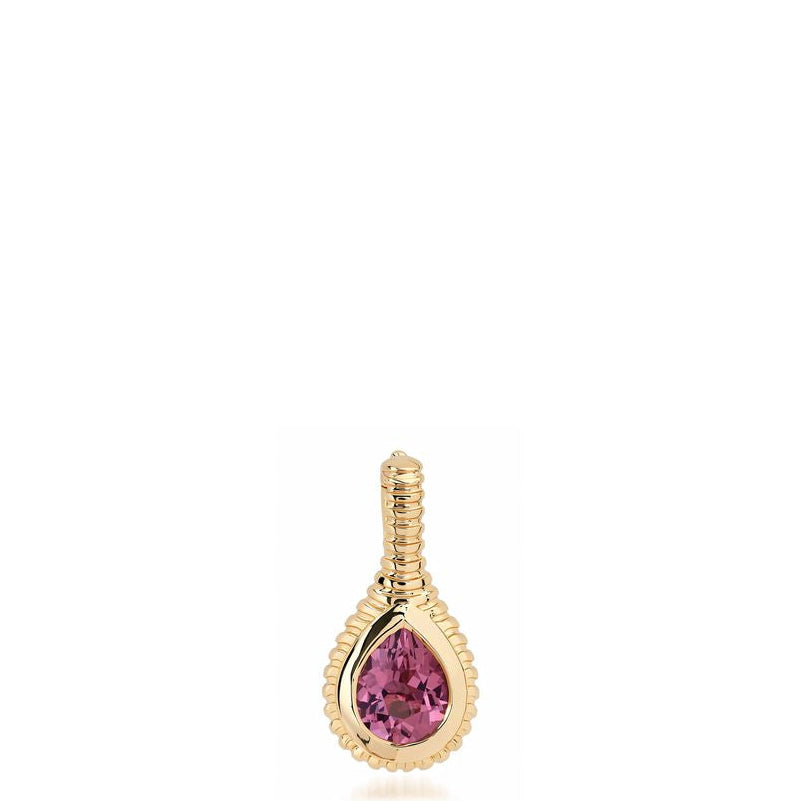 Helena Rose Pink Tourmaline Ripple Drop Pendant in 14K Yellow Gold
