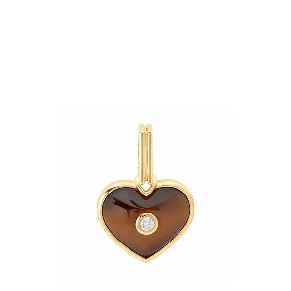 Helena Rose Tiger's Eye Mini Heart Charm in 14K Yellow Gold