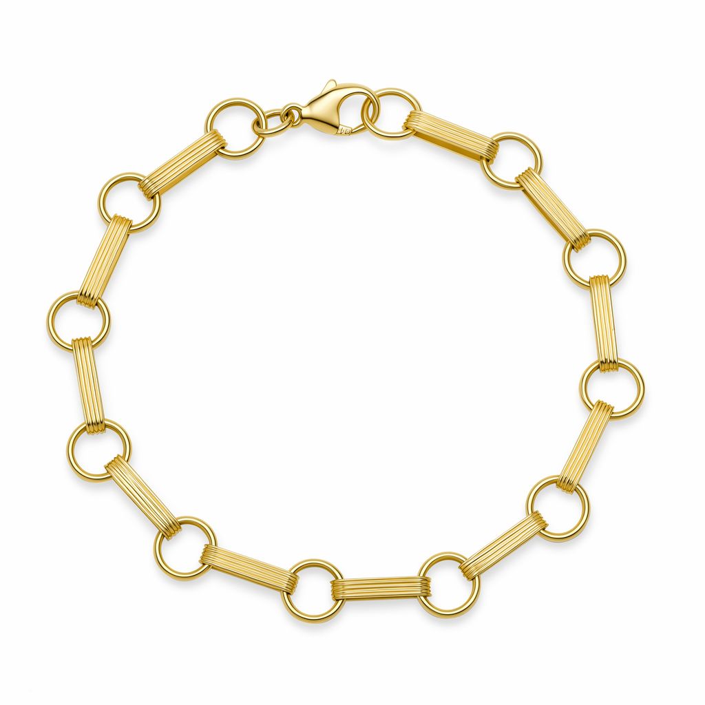 Helena Rose Rosette Chain Bracelet in 14K Yellow Gold, 7" Length