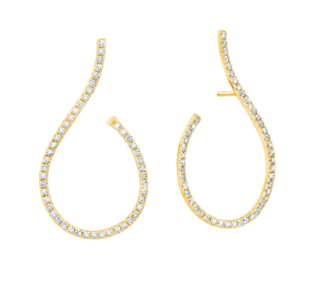 Graziela Diamond Mega Swirl Earrings in 18K Yellow Gold