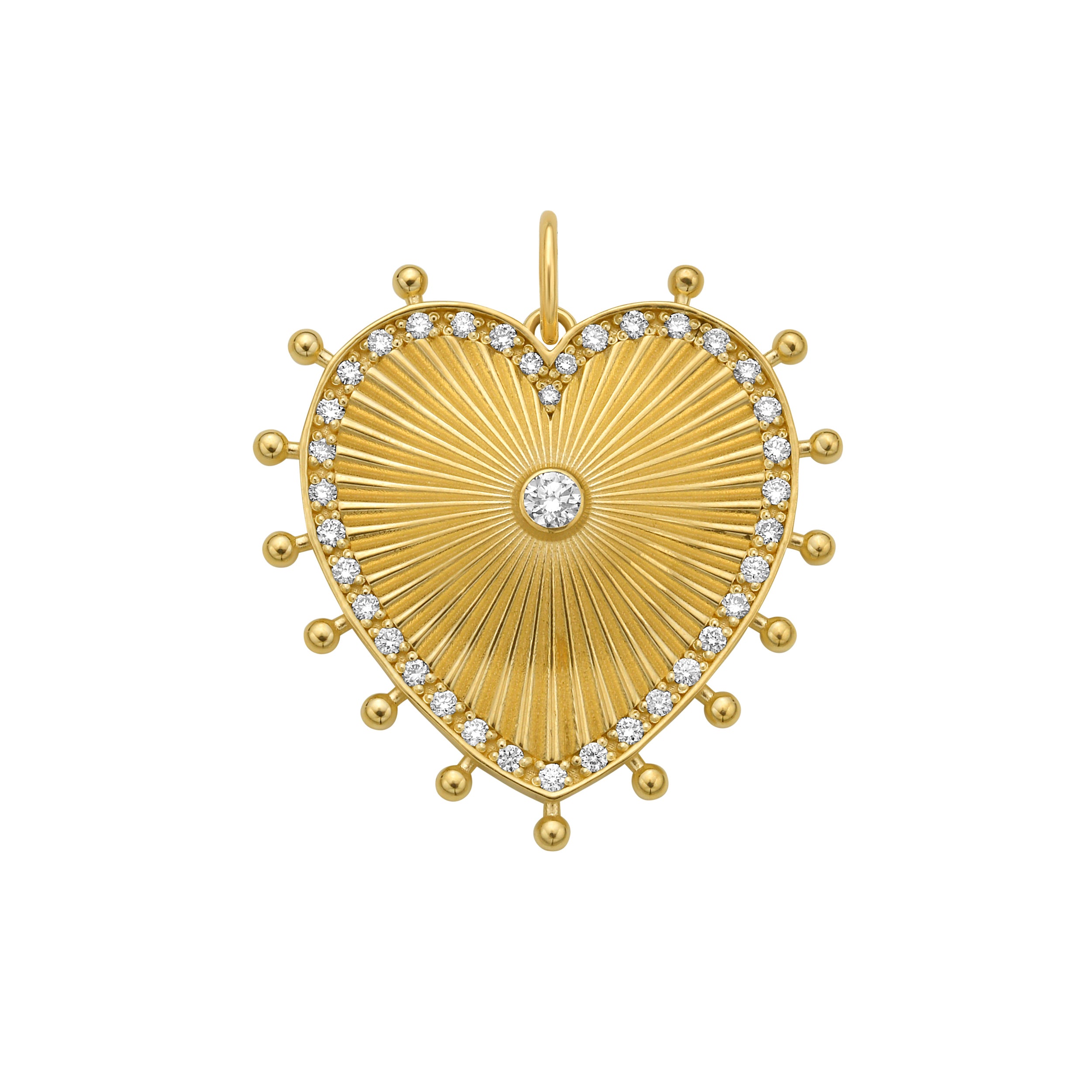 Lionheart Cassandane Small Diamond Heart Medallion in 18K Yellow Gold