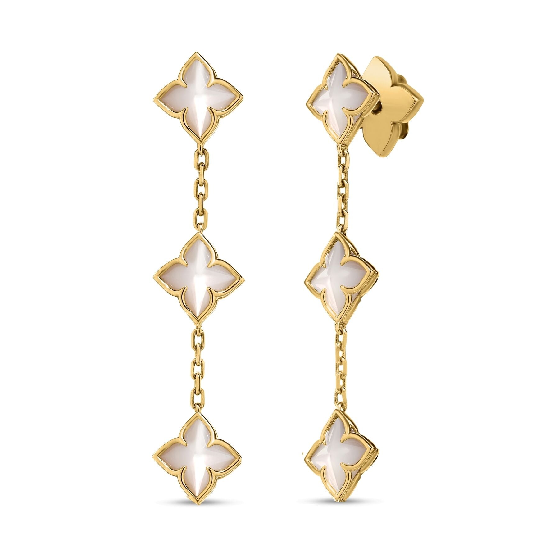 Roberto Coin Venetian Princess Mother of Pearl Drop Earrings in 18K Yellow Gold