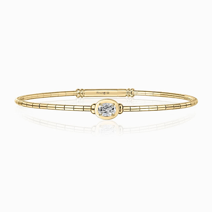 Crisscut NY Love Luxe L'Amour Oval Diamond Cuff Bracelet in 14K Yellow Gold