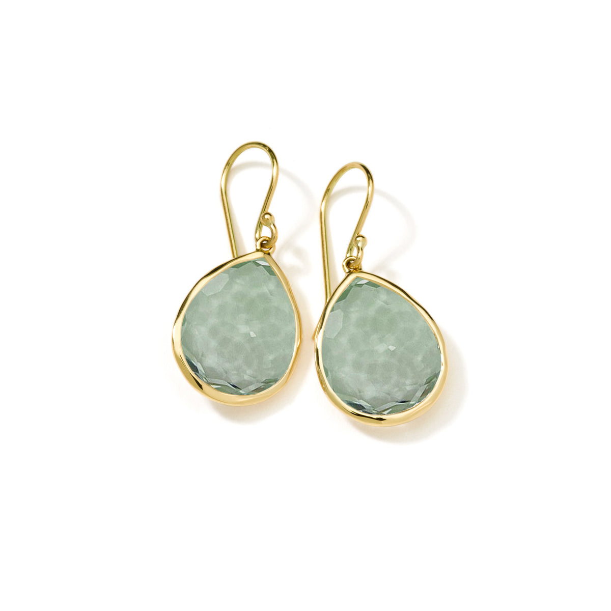 Ippolita Prasiolite Medium Teardrop Earrings in 18K Yellow Gold