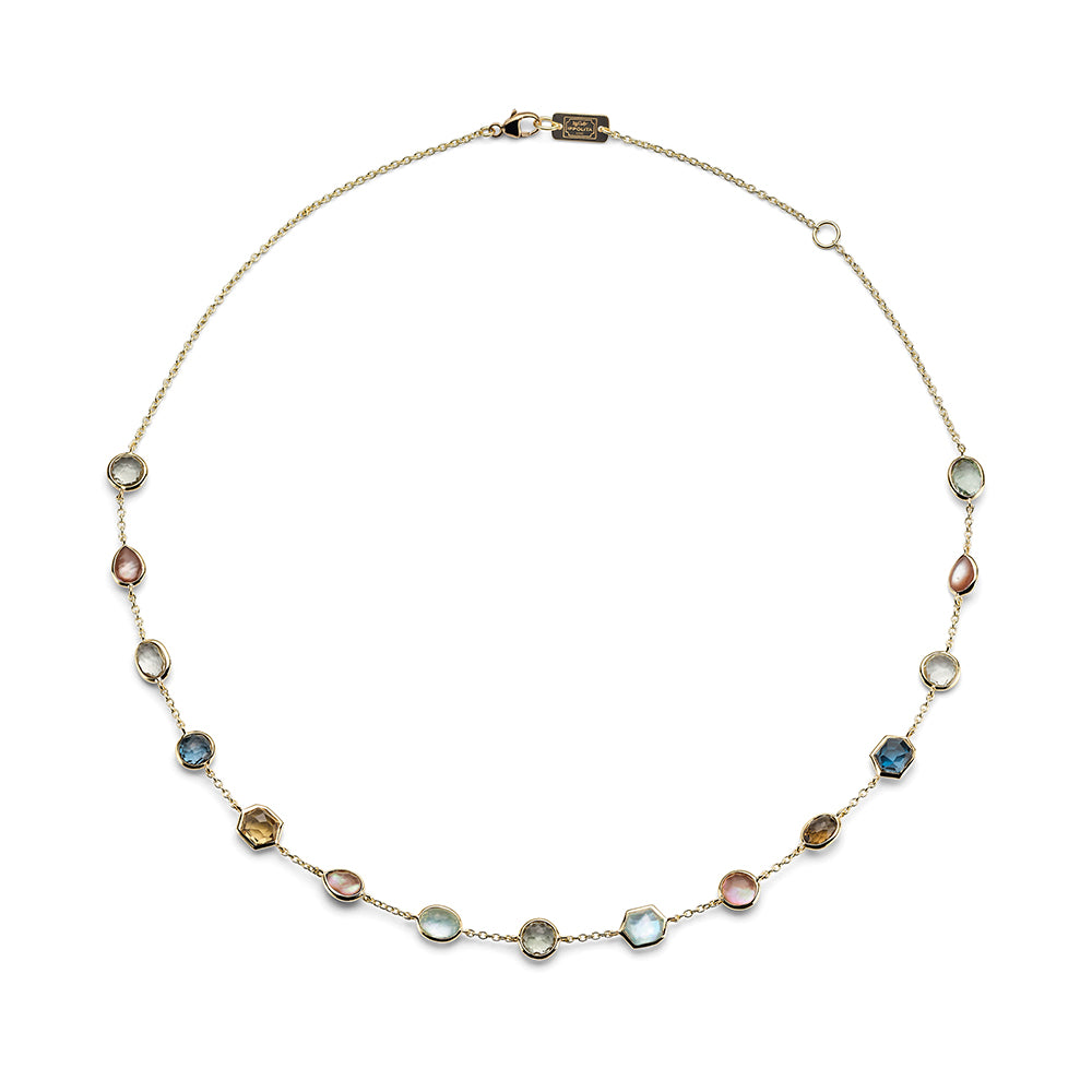Ippolita Salvia 15-Stone Station Necklace in 18K Yellow Gold