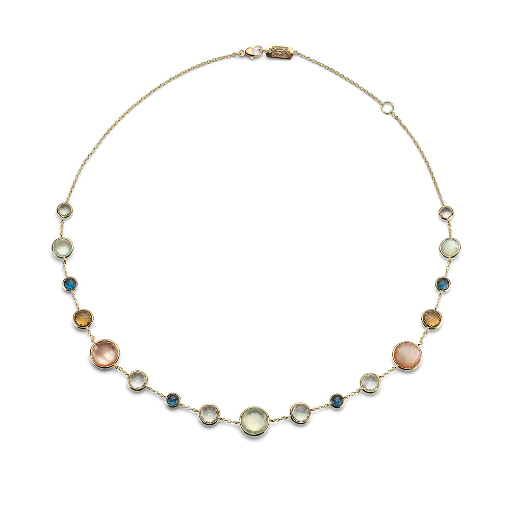 Ippolita Lollitini Salvia Short Multi-Stone Necklace in 18K Yellow Gold