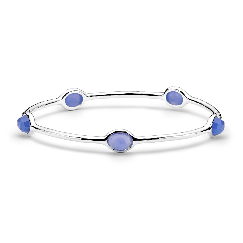 Ippolita Blue Agate 5-Stone Bangle in Sterling Silver