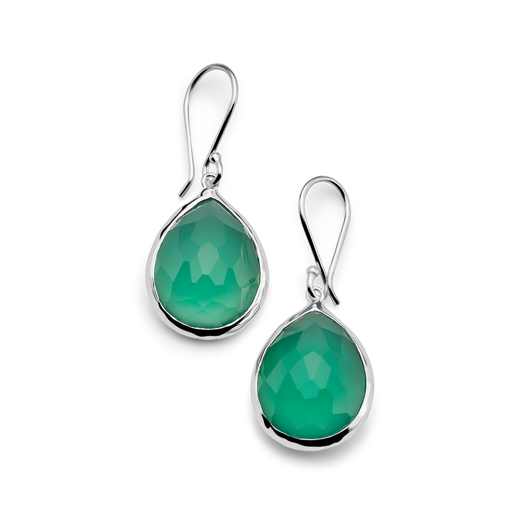 Ippolita Green Agate Teardrop Earrings in Sterling Silver